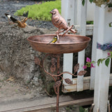 Vintage Kupfer-Optik Vogeltränke mit Dekorativem Metallspieß – Stilvolle Gartenaccessoires für Vögel
