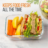 Glass Food Storage Container Set – 5 Airtight Lids, Borosilicate & Oven-Safe
