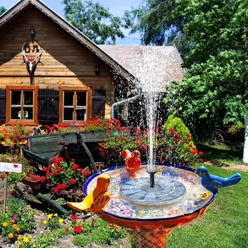 Floating Solar Fountain Pump – 17cm, Cordless Solar-Powered & Bird Bath Fountain