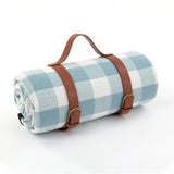 Waterproof Picnic Blanket – PEVA Backing, Foam Padded & Leather Carry Strap