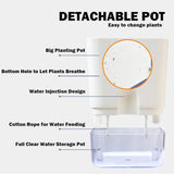 Self-Watering Plant Pot – Visible Water Level, Cotton Wick & White Design