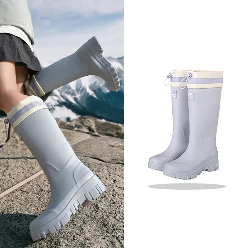 Arlena – Women's Retro Waterproof Rain Boots with Non-Slip Sole