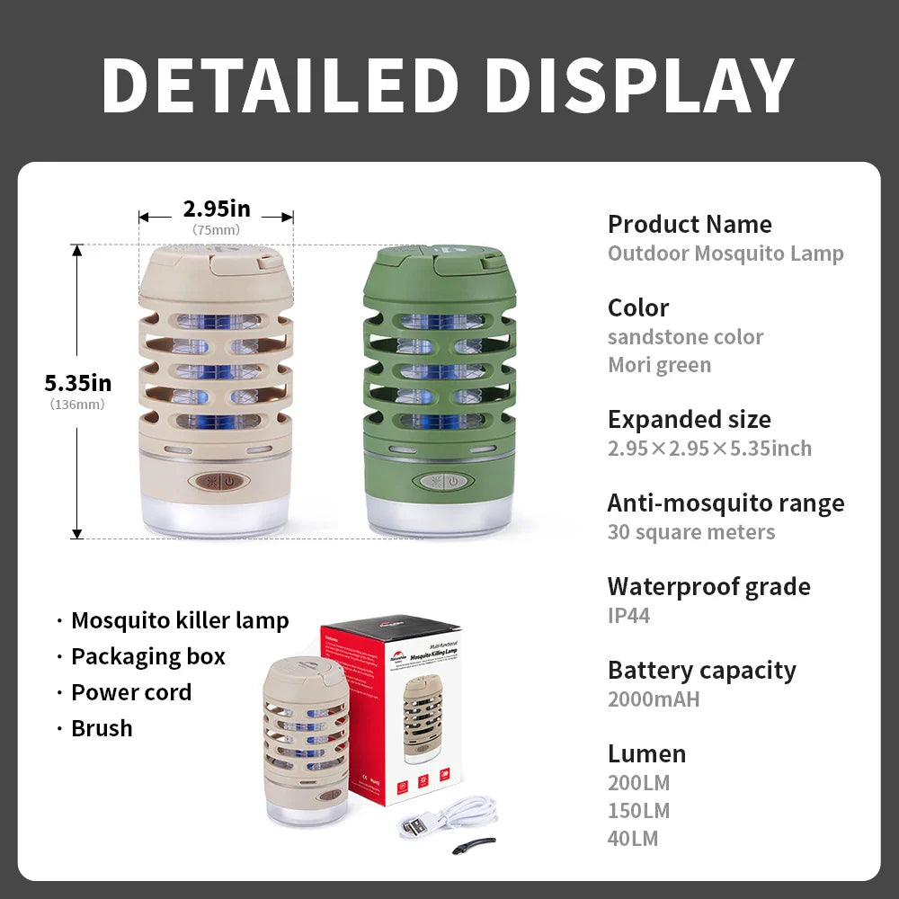 Electric UV Mosquito Trap – 30m² Coverage, IP44 Waterproof & 360° 395nm Light