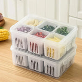 Optimized Product Title: **Kühlschrank-Frischhaltebox mit Ablaufeinsatz und Deckel – 6 Fächer, BPA-frei, ideal für Obst und Gemüse, stapelbar, luftdicht** 

This title includes additional keywords that can help improve visibility and appeal to potential b