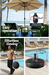 2.7m Outdoor Umbrella with Pole Stand - Solira (UV & Water Resistant)