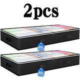 Under-Bed Storage Bags 2-Pack – 90L Each, Clear Zip Lid & Foldable
