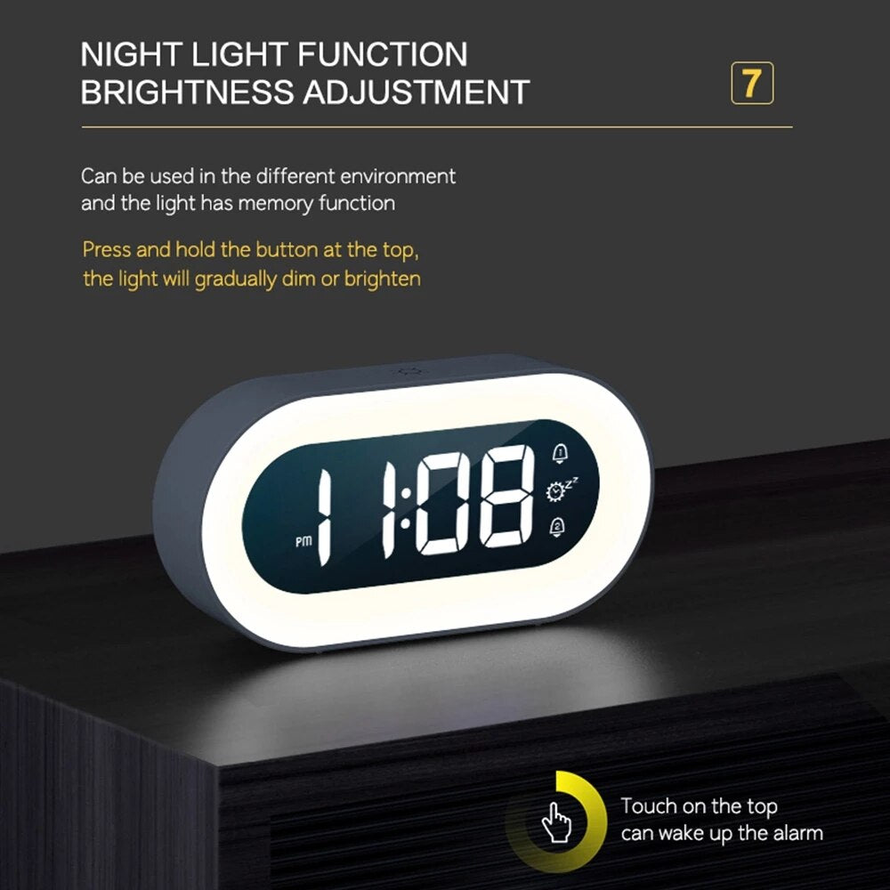Lumino Digital Alarm Clock with Night Light