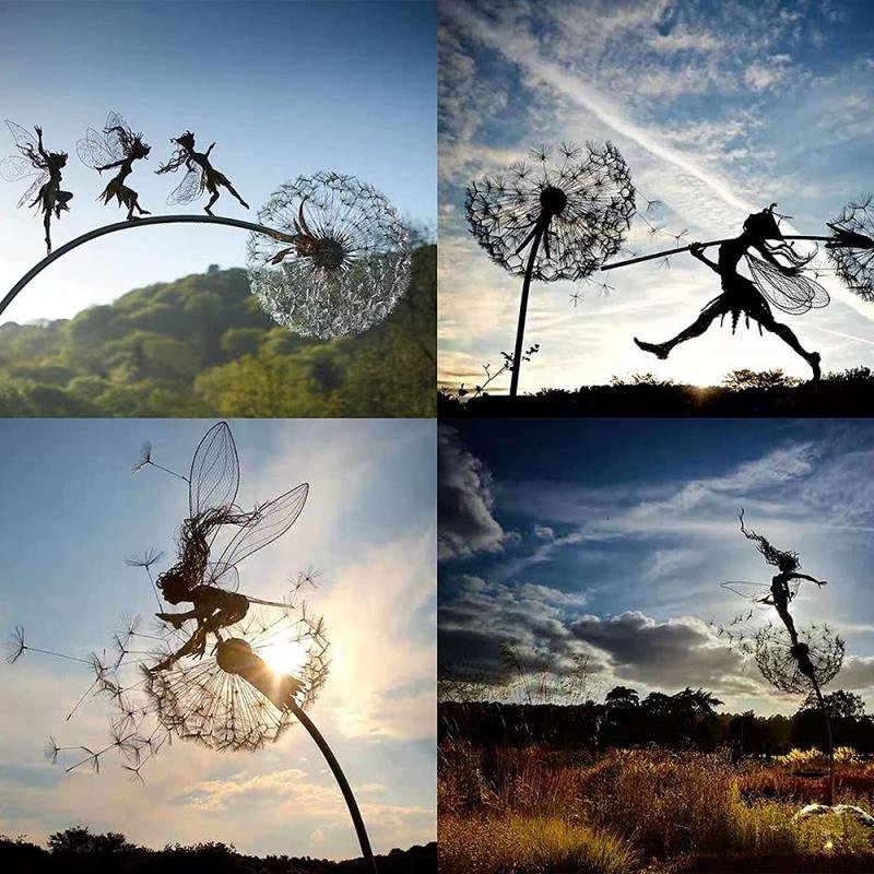 BowLift | Fairy Garden Sculpture | Detailed Metal Decor for Outdoors