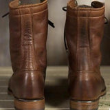 Lined Women's Leather Boots with Lacing – Alvara Autumn Edition