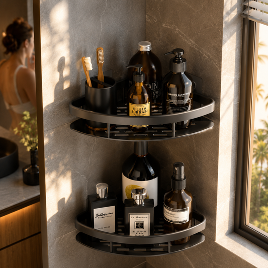 Shower Caddy – Corner Shelf Design, Rustproof Build & Wall Mount Style