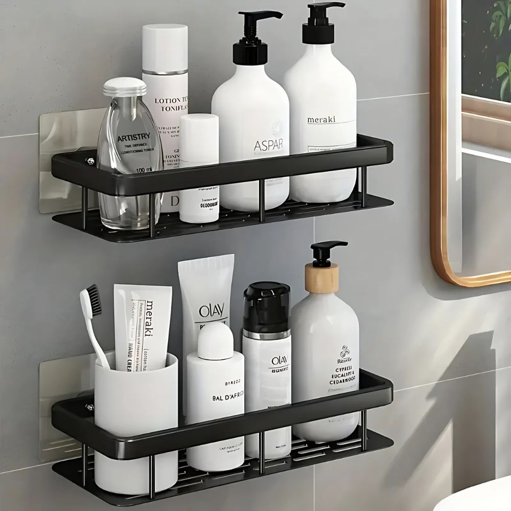 Wall-Mounted Shower Caddy Organizer – Rust-Resistant Aluminium Shower Shelf for Clutter-Free Bathroom Storage