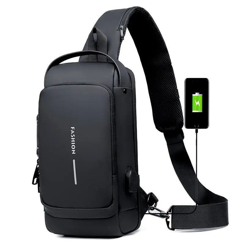 Optimized Product Title: "Sicherheits-Rucksack – Schnittfest, Diebstahlschutz & USB-Ladeanschluss für Unterwegs" 

This title includes keywords that enhance searchability while clearly conveying the product's features and benefits.