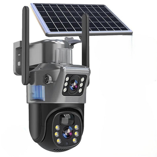 4K Solar Security Camera – Dual Lens 10x Zoom, 360° PTZ & IP66 Weatherproof