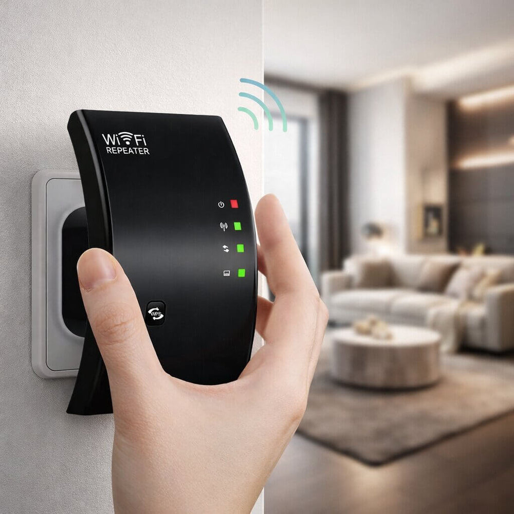 WiFi Range Extender – 300Mbps, Plug & Play & WPA2 Security