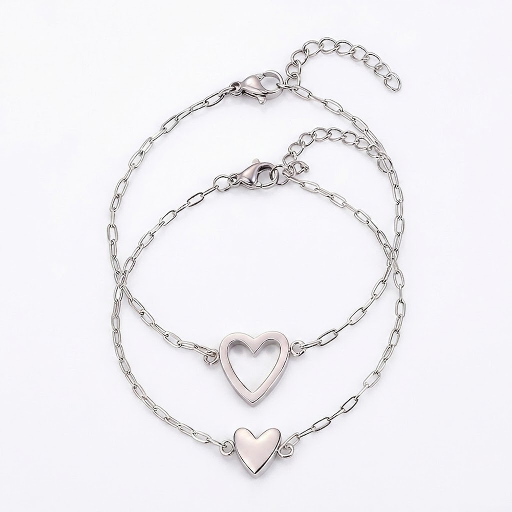 Bracelet Adjustable Heart Chain Matching Couple Jewelry