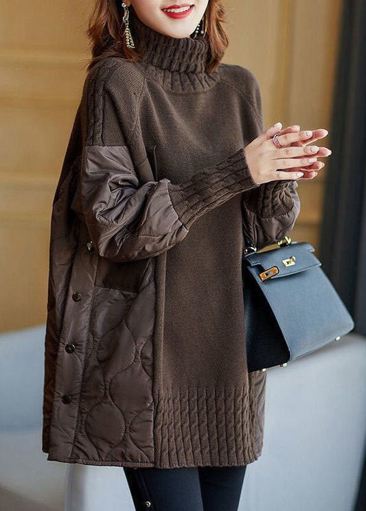 Women's Patchwork Turtleneck Sweater