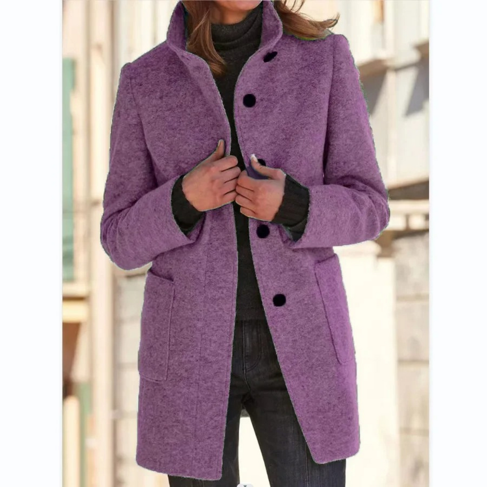 Single – Breasted Mid – Length Overcoat – Daisy