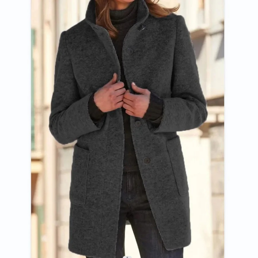 Single – Breasted Mid – Length Overcoat – Daisy