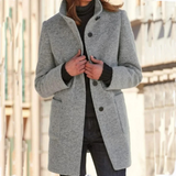 Single – Breasted Mid – Length Overcoat – Daisy