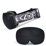 Ski Goggles Frameless Interchangeable Lens OTG Snow Eyewear