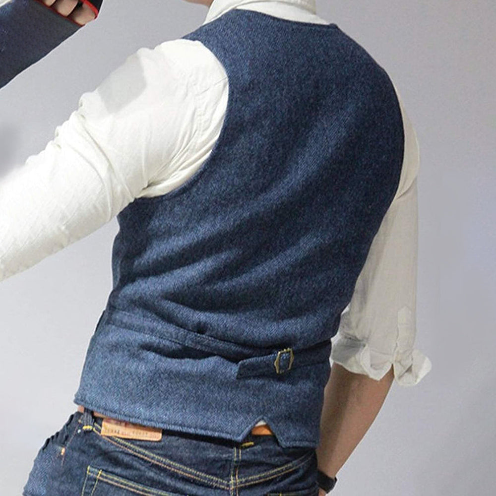 Mason Denim Vest – Sky Blue detail
