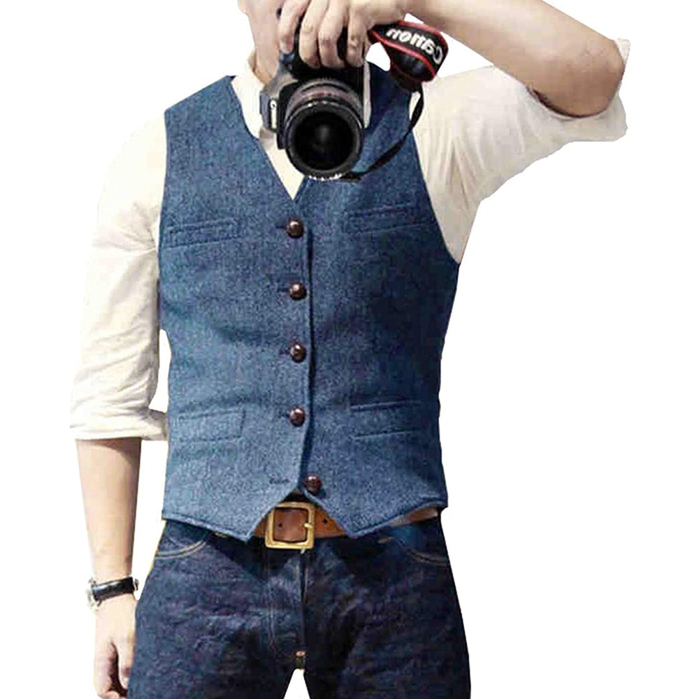 Mason Denim Vest – Sky Blue
