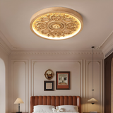 Carved Floral LED Ceiling Light – Dimmable, Remote Control & 3 Color Temperatures