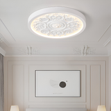 Carved Floral LED Ceiling Light – Dimmable, Remote Control & 3 Color Temperatures