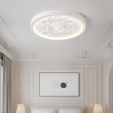 Carved Floral LED Ceiling Light – Dimmable, Remote Control & 3 Color Temperatures