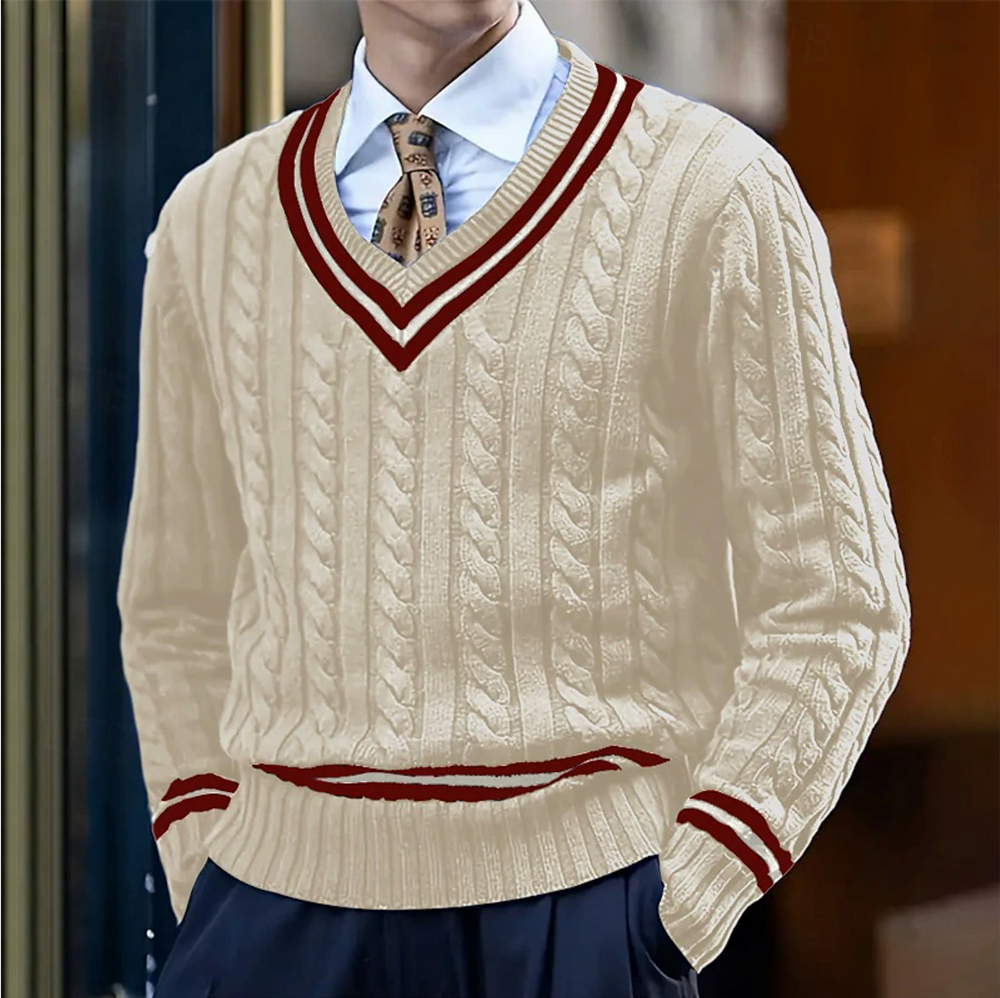Louis - Slim-fit pullover with V-neck