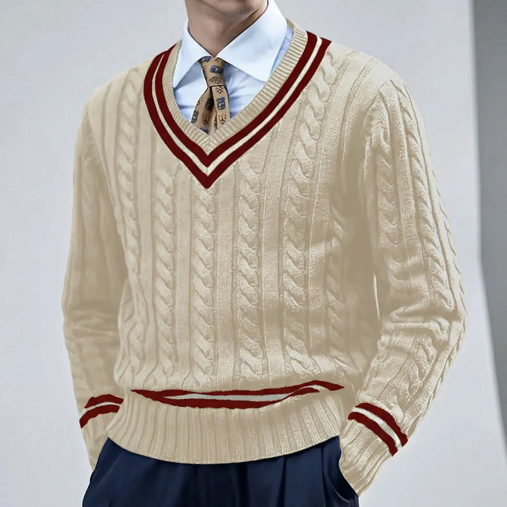 Slim-fit pullover with V-neck - Rocco