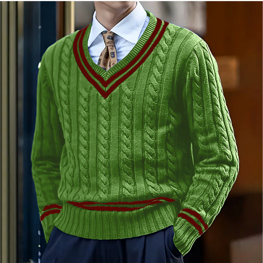 Louis - Slim-fit pullover with V-neck