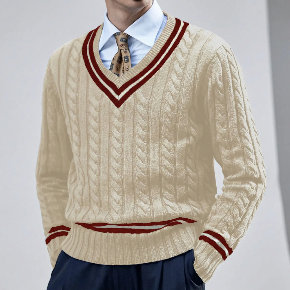 Slim-fit pullover with V-neck - Rocco