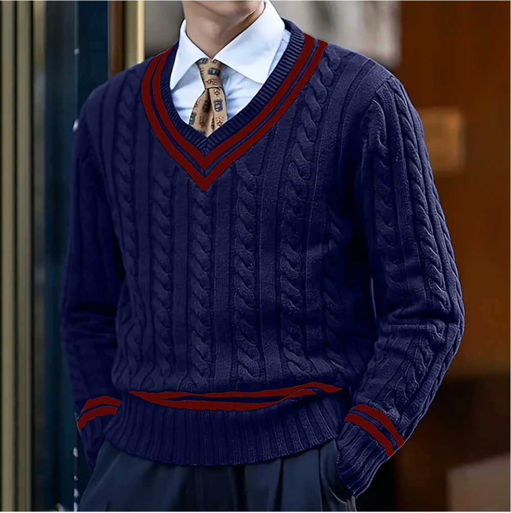 Louis - Slim-fit pullover with V-neck