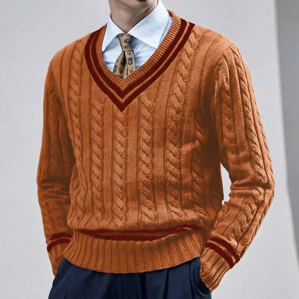 Slim-fit pullover with V-neck - Rocco