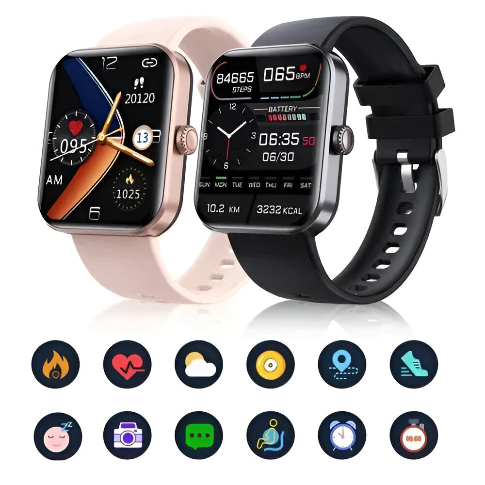 Smartwatch – Bluetooth Calling, Health Tracking & Silicone Strap