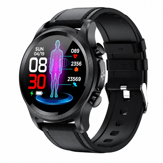 Fitness Smartwatch – Heart Rate & Glucose Monitoring, Black Wristband