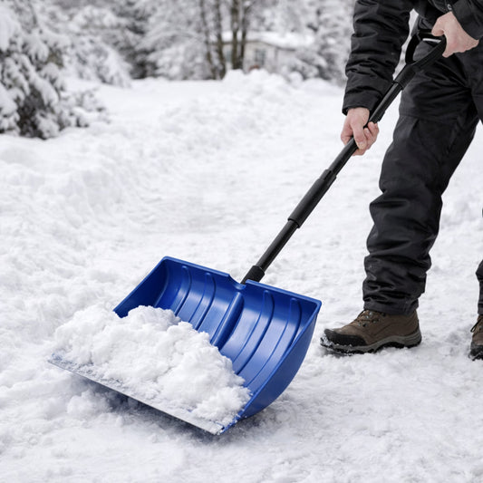 Snow Shovel – Adjustable Handle, Wide Blade & Durable Plastic Scoop Tool