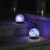 Solar Flower Garden Light – Glass Prism Projection, IP64 Waterproof & Auto Dusk Sensor
