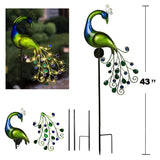 Wasserdichte Solar-Gartenleuchte aus Eisen mit elegantem Pfau-Design – Automatische Dämmerungssensorbeleuchtung für Garten & Terrasse