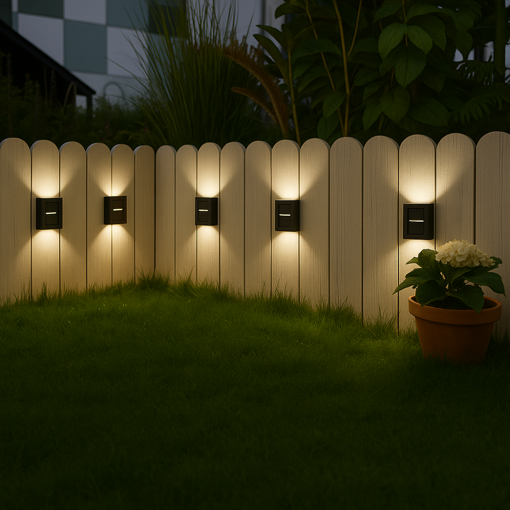 Enhanced Product Title: "4er-Set Solar-LED-Wandlampen – Kabeloses Warmlicht für Außenbereiche" 

This title emphasizes the key features and benefits, making it more appealing for Google Shopping.