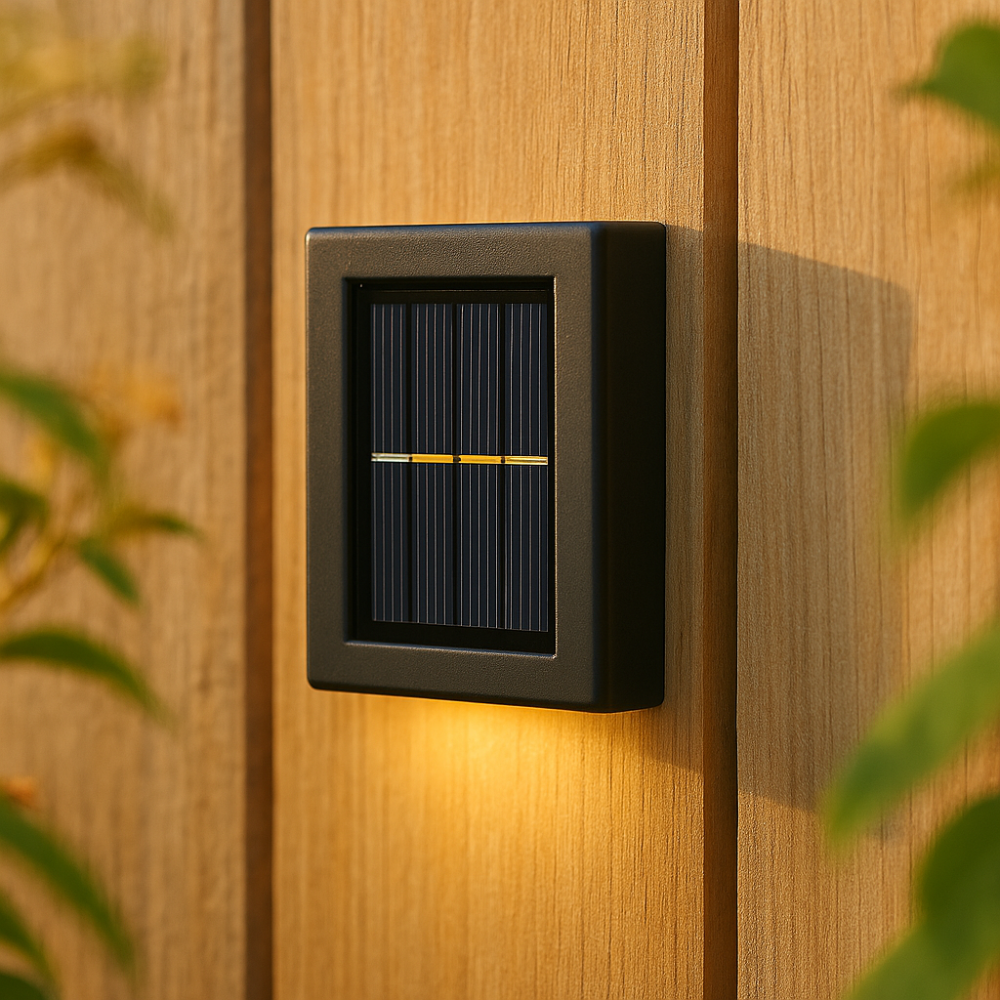 Enhanced Product Title: "4er-Set Solar-LED-Wandlampen – Kabeloses Warmlicht für Außenbereiche" 

This title emphasizes the key features and benefits, making it more appealing for Google Shopping.