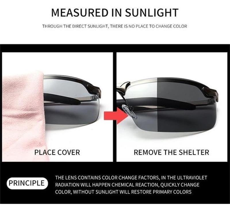 Photochromic Sunglasses – UV400 Polarized Lenses, Lightweight Alloy & Unisex