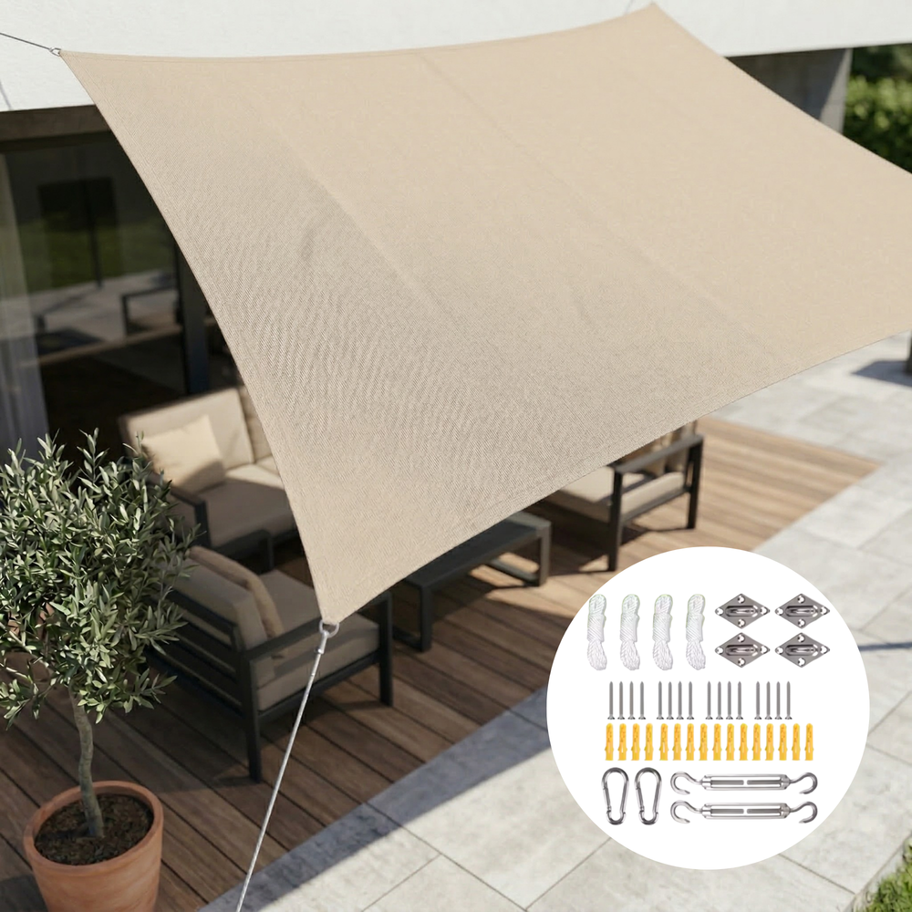 Rectangular Sun Shade Sail – Waterproof, UV Protection & 5 Sizes