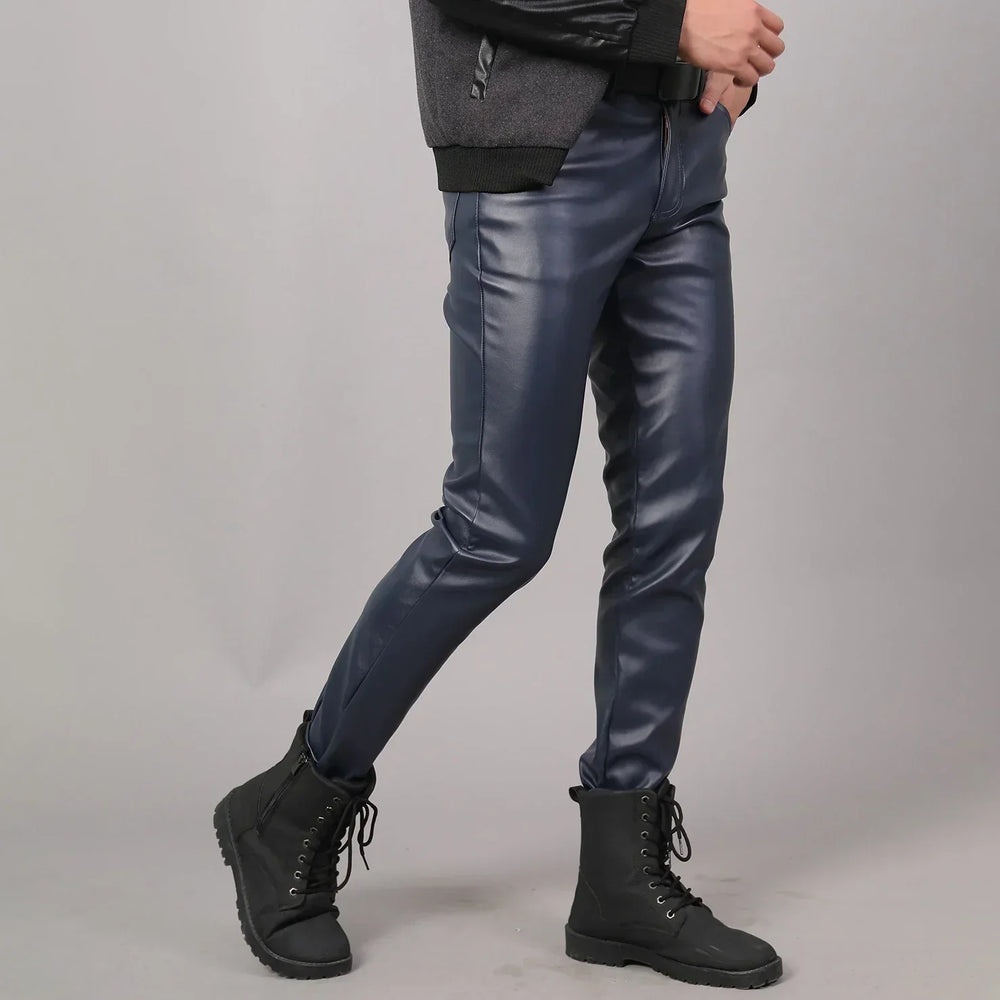 Lars – Skinny Fit Elastic Leather Pants for Men