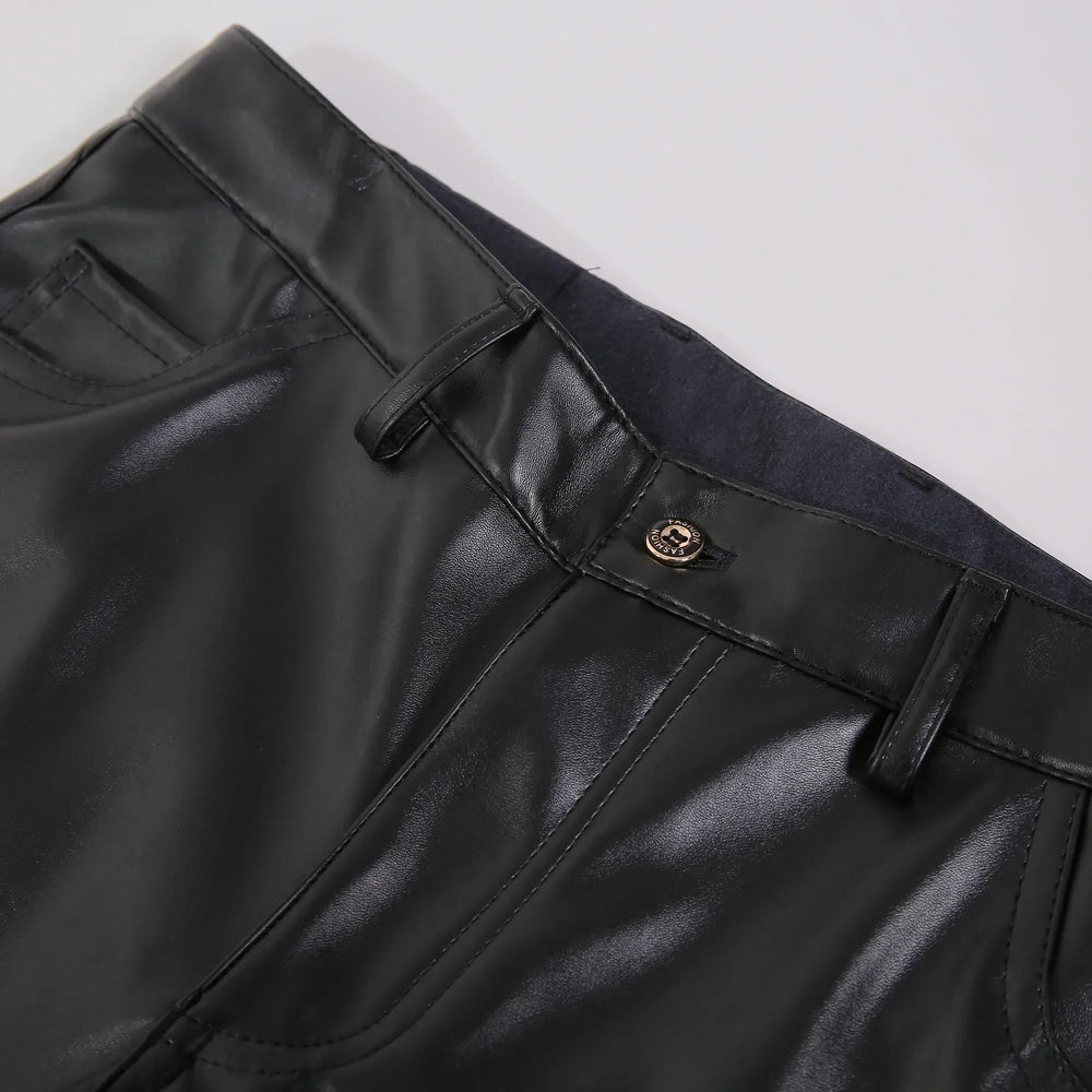 Lars – Skinny Fit Elastic Leather Pants for Men
