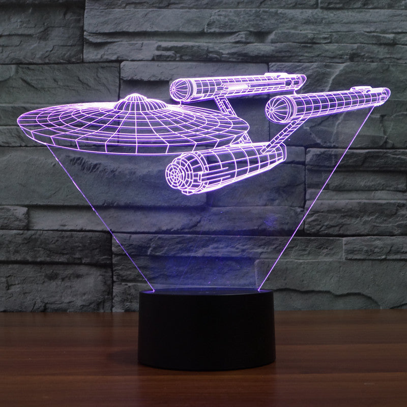 Starship Enterprise 3D LED Lamp – Multicolor Illusion, Acrylic & 50,000-Hour Night Light