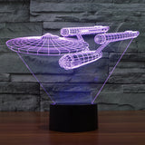 BowLift | Lumora 3D Star Trek Enterprise Ship LED Lamp - Multicolor optical illusion light
