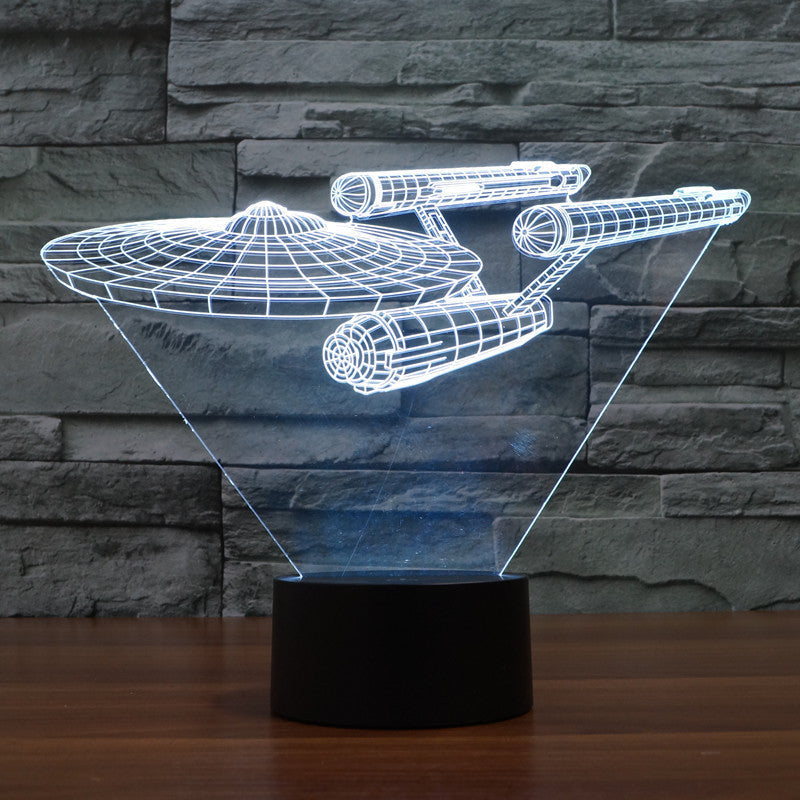 Starship Enterprise 3D LED Lamp – Multicolor Illusion, Acrylic & 50,000-Hour Night Light