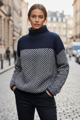 Women's Knit Sweater – Stand Collar